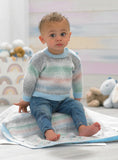 James C Brett Baby Jumper Knitting Pattern JB803, Easy Knit