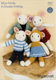 Stylecraft Crochet Pattern 9664, Mice family in DK Yarn 4 designs